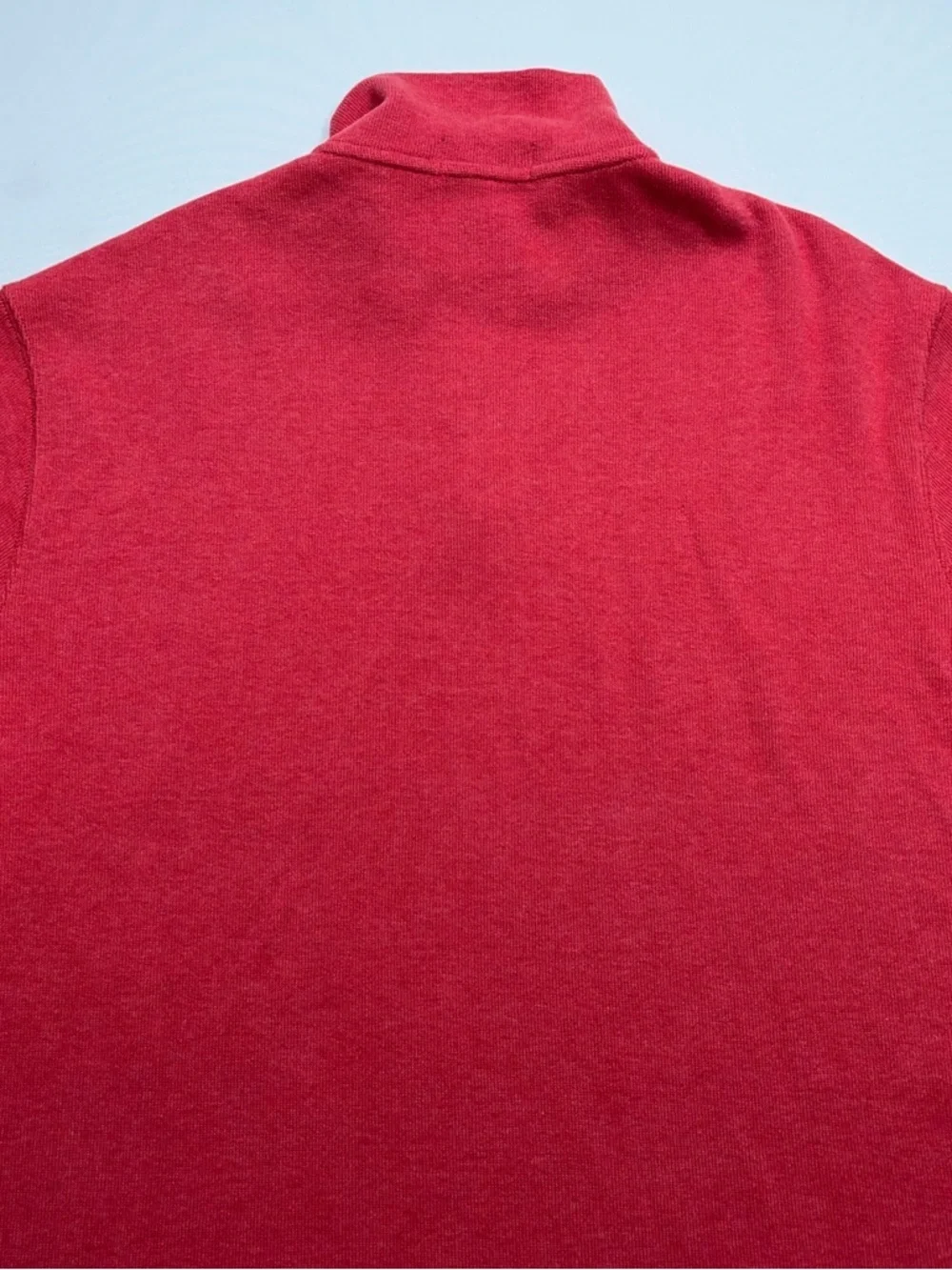 Polo Ralph Lauren 1/4 Zip Sweater Mens Size Large Red Pony Logo Cotton Designer